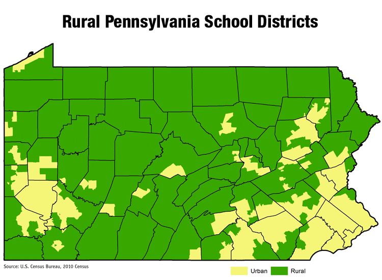 Rural Pennsylvania School Districts Map
