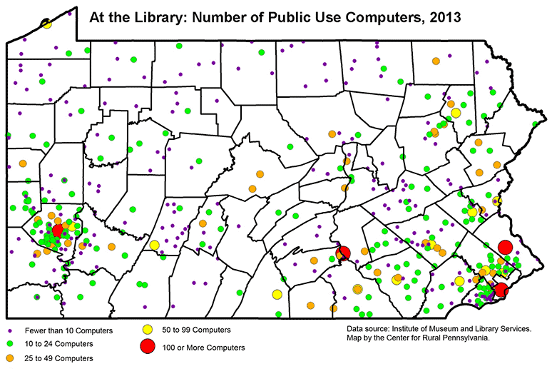 At the Library: Number of Public Use Computers, 2013