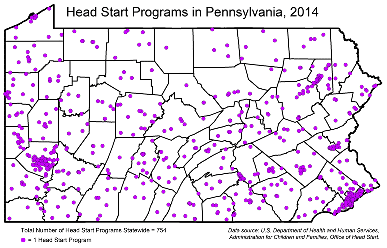 Head Start Programs in Pennsylvania, 2014