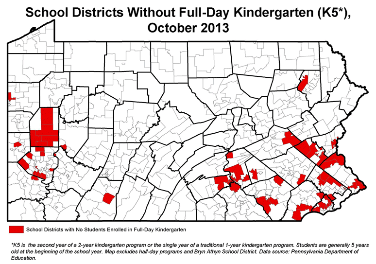 School Districts Without Full-Day Kindergarten (K5*), October 2013