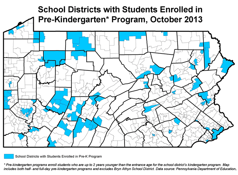 School Districs with Students Enrolled in Pre-Kindergarten* Program, October 2013