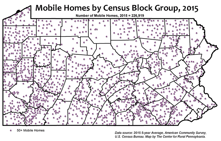 Mobile Homes by Census Block Group, 2015