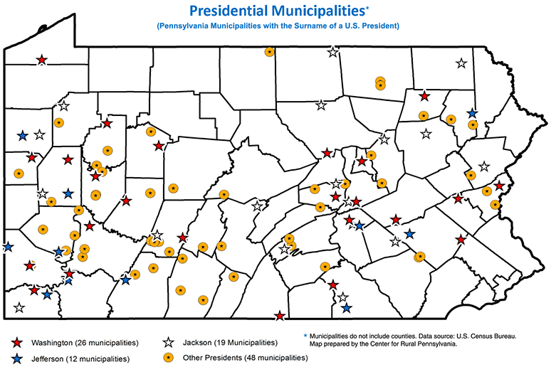 Presidential Municipalities (Pennsylvania Municipalities with the Surname of a U.S. President)