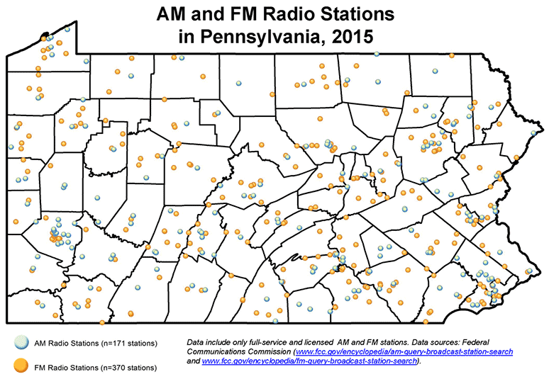 AM and FM Radio Stations in Pennsylvania, 2015