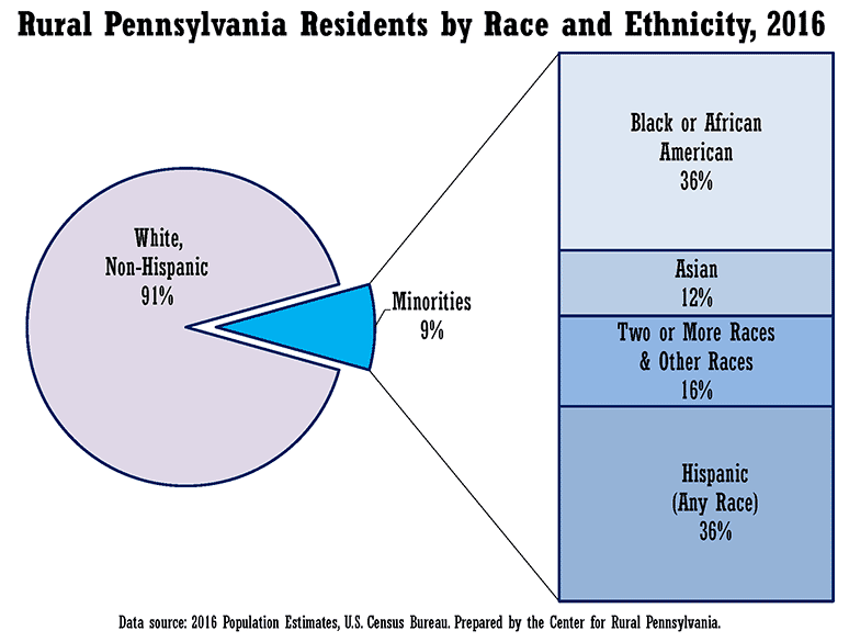 Chart Showing Rural Pennsylvania Residents by Race and Ethnicity, 2016