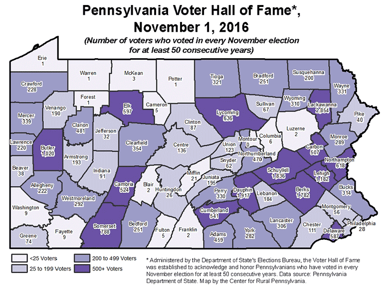 Pennsylvania Voter Hall of Fame, November 1, 2016
