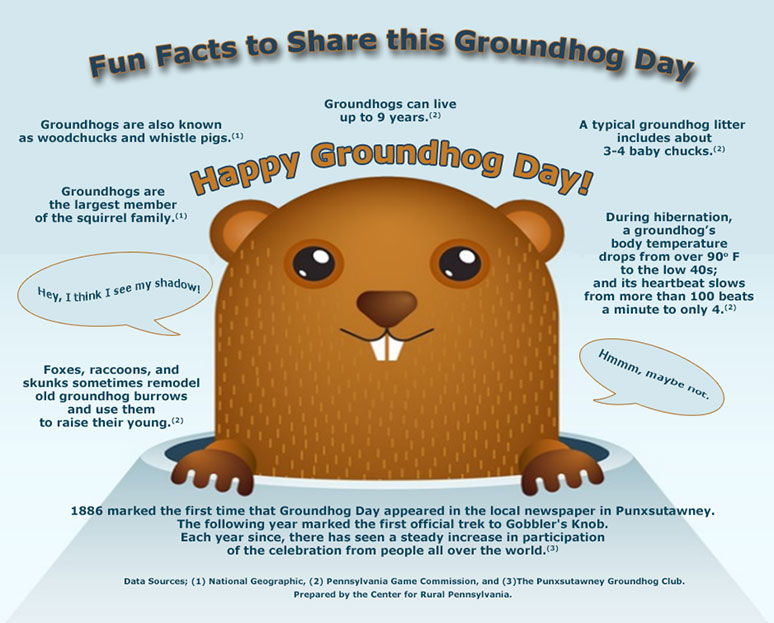 Infographic Showing Fun Facts to Share this Groundhog Day