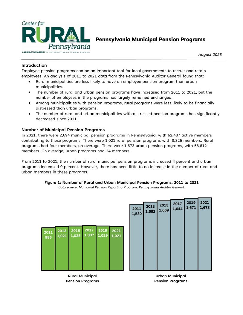 Fact Sheets - Center for Rural PA