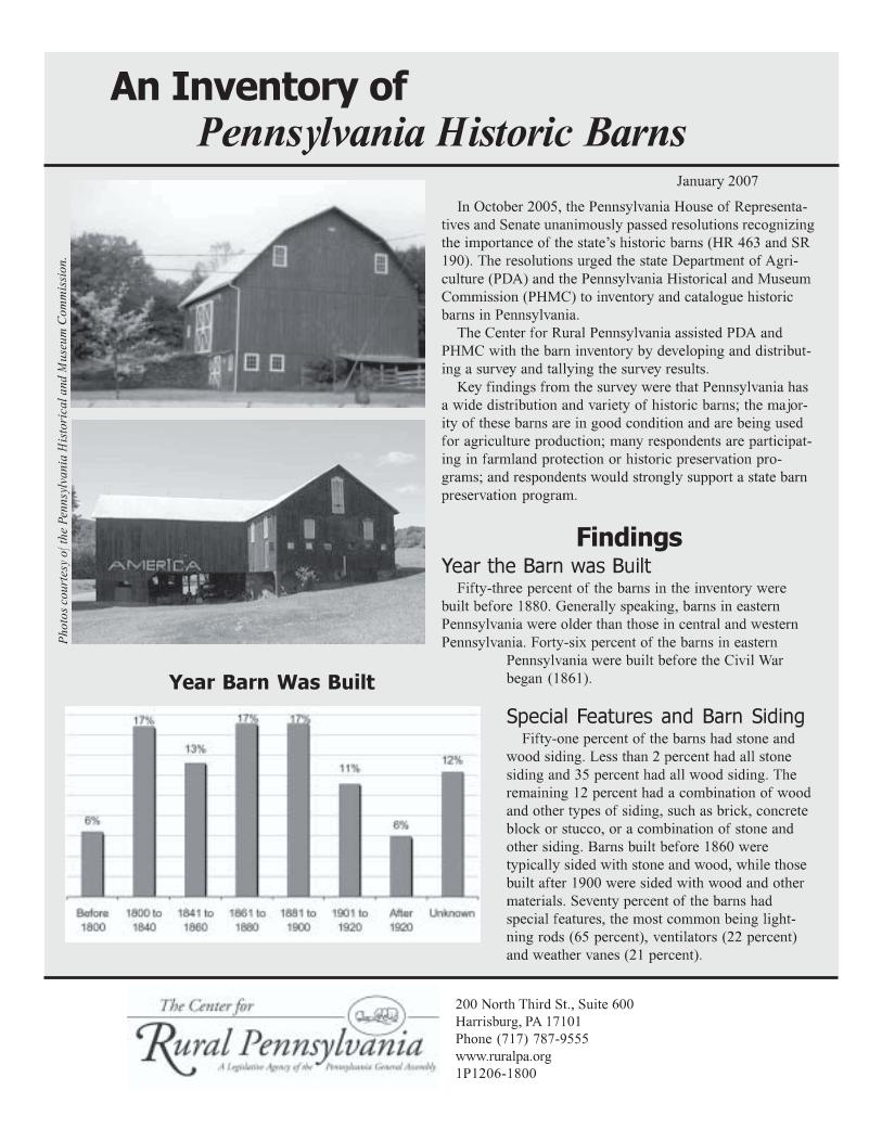 Fact Sheets - Center for Rural PA