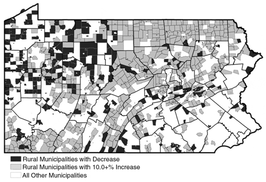 Rural Municipalities with Decreases and Increases in Property Market Values, 2008 to 2012