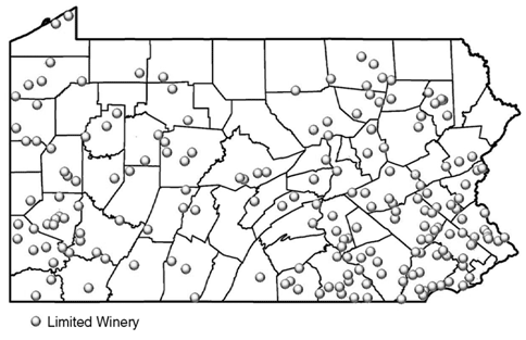 Pennsylvania's Limited Wineries by Zip Code*, 2014