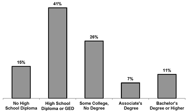 Highest Level of Educational Attainment Among the Rural Working Poor, 2016