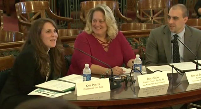 Pictured left to right are Cambria County Drug Coalition members Kate Porter, Prevention Program Specialist/Communities that Care Mobilizer; Tracy Selak, Cambria Co. Acting Drug and Alcohol Program Administrator; and Arnold Bernard, Jr., Cambria Co. Assistant DA.