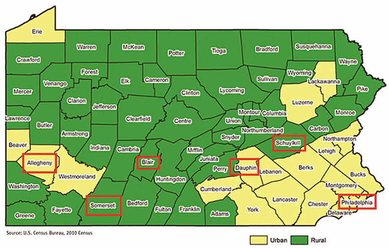 Pennsylvania Map Outlining Case Studies